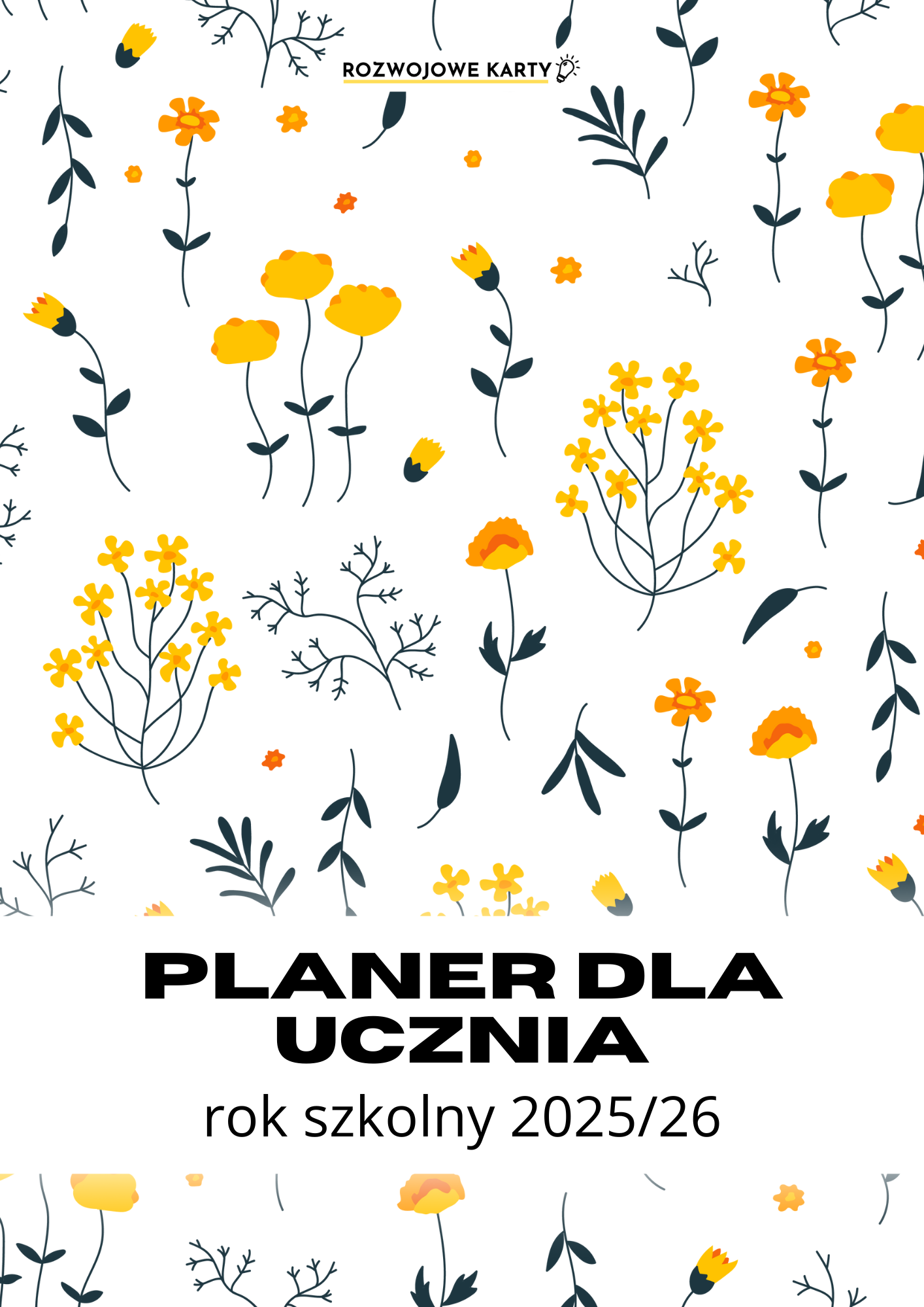 Planer dla ucznia 2025 (motyw kwiatów)
