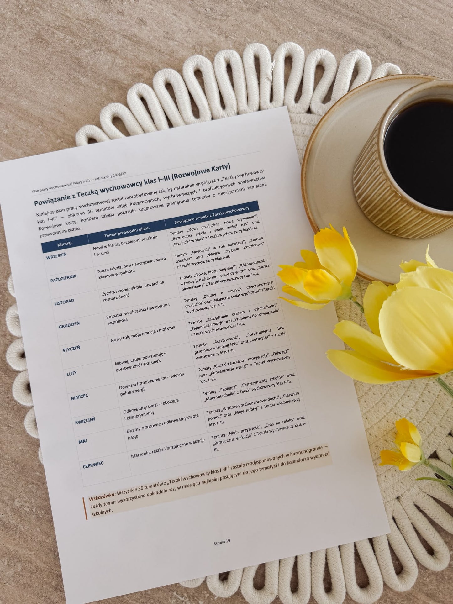 Plan pracy wychowawczej - 2026/2027 - klasy 1-3