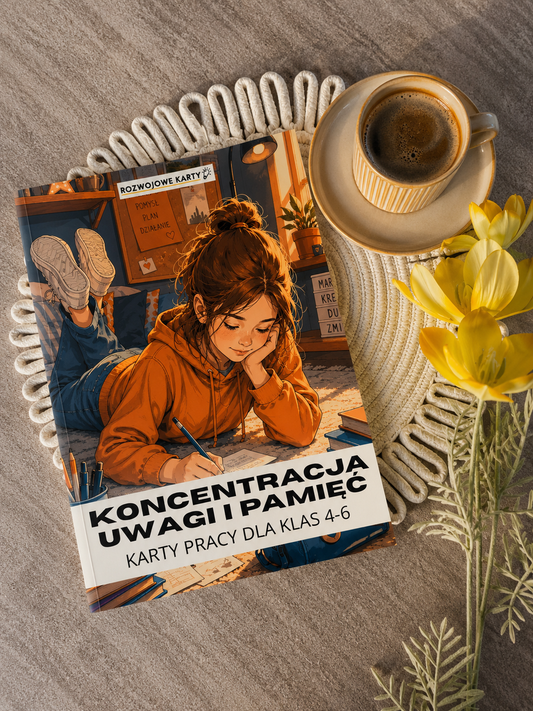 Koncentracja uwagi i pamięć – książka fizyczna i PDF, zestaw dla klas 4-6