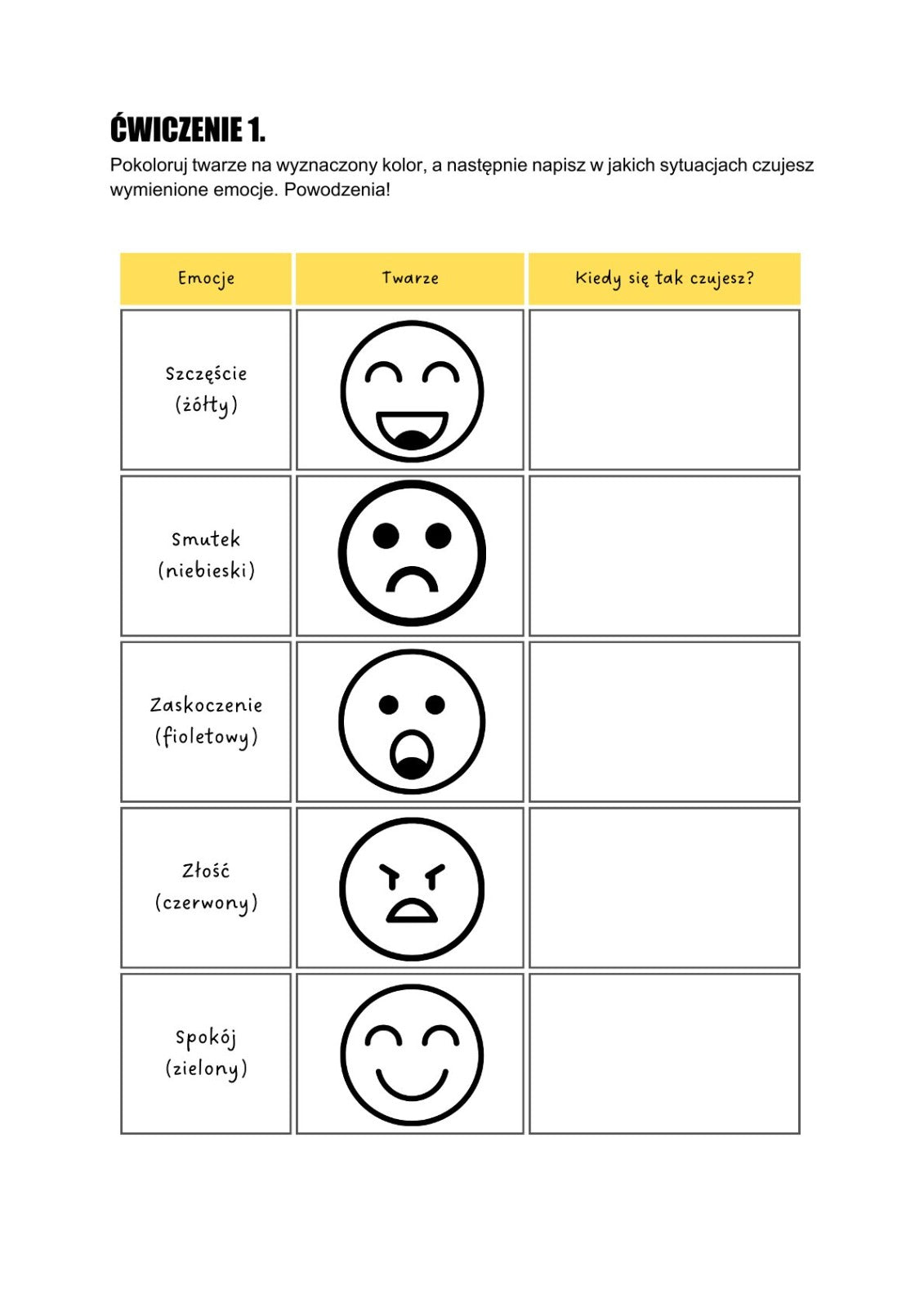 Emocje pod lupą - karty pracy dla klas 1-3
